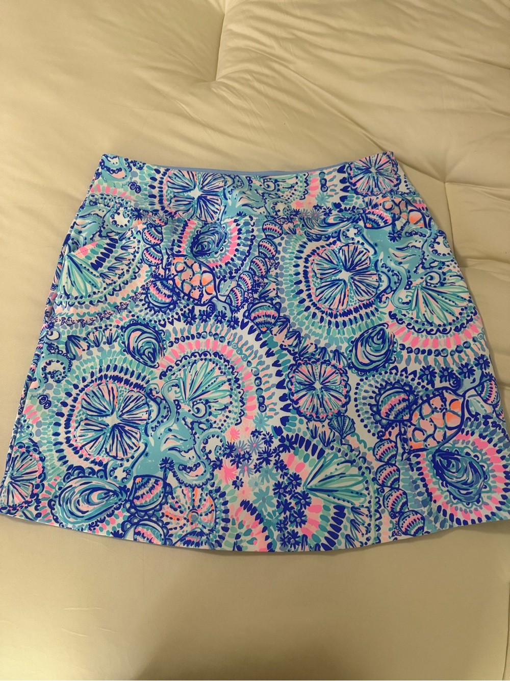 Lilly Pulitzer Luxletic Skort Size 6 Blue Pink Seashell Ocean Print